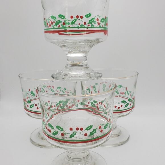 1987 Arby's Libbey Parfait Glasses Set of 4 Christmas - Picture 1 of 12